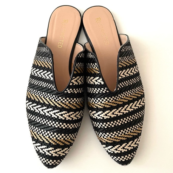 RESTRICTED Woven Mules Black Multi 9M - Picture 4 of 10